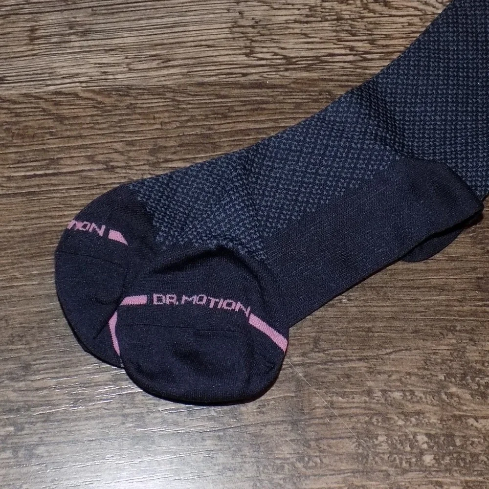 Dr. Motion‎ Compression Socks Women OS Navy Blue Good Geometric Knee High